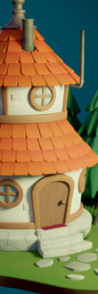 
				Stylized 3d rendering of a conceptual fantasy-themed geothermal laboratory.
				Modeled and rendered in Blender.
			